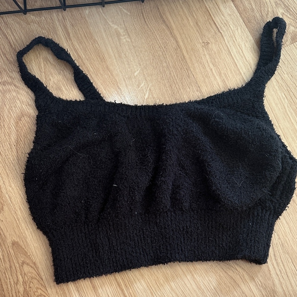 Reformation Charcoal Textured Knit Top